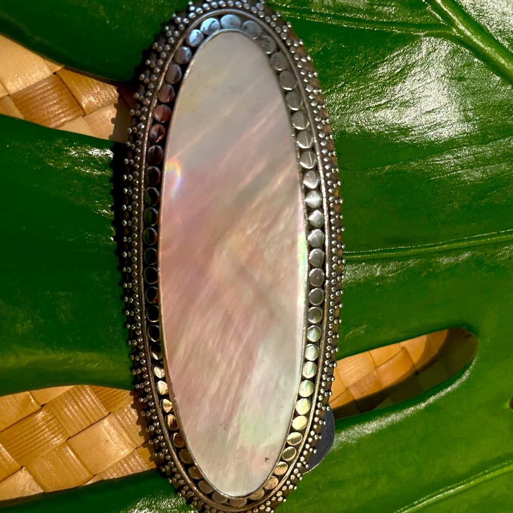 Sterling Silver & Mother of Pearl Statement Pin